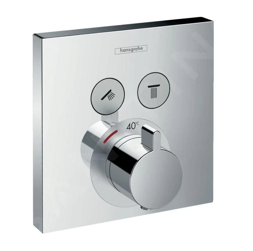 Hansgrohe Shower Select - Thermostaat Mengkraan Met Stopkraan Voor 2 Functies, Chroom 15763000 3 Hansgrohe Shower Select - Thermostaat Mengkraan Met Stopkraan Voor 2 Functies, Chroom 15763000
