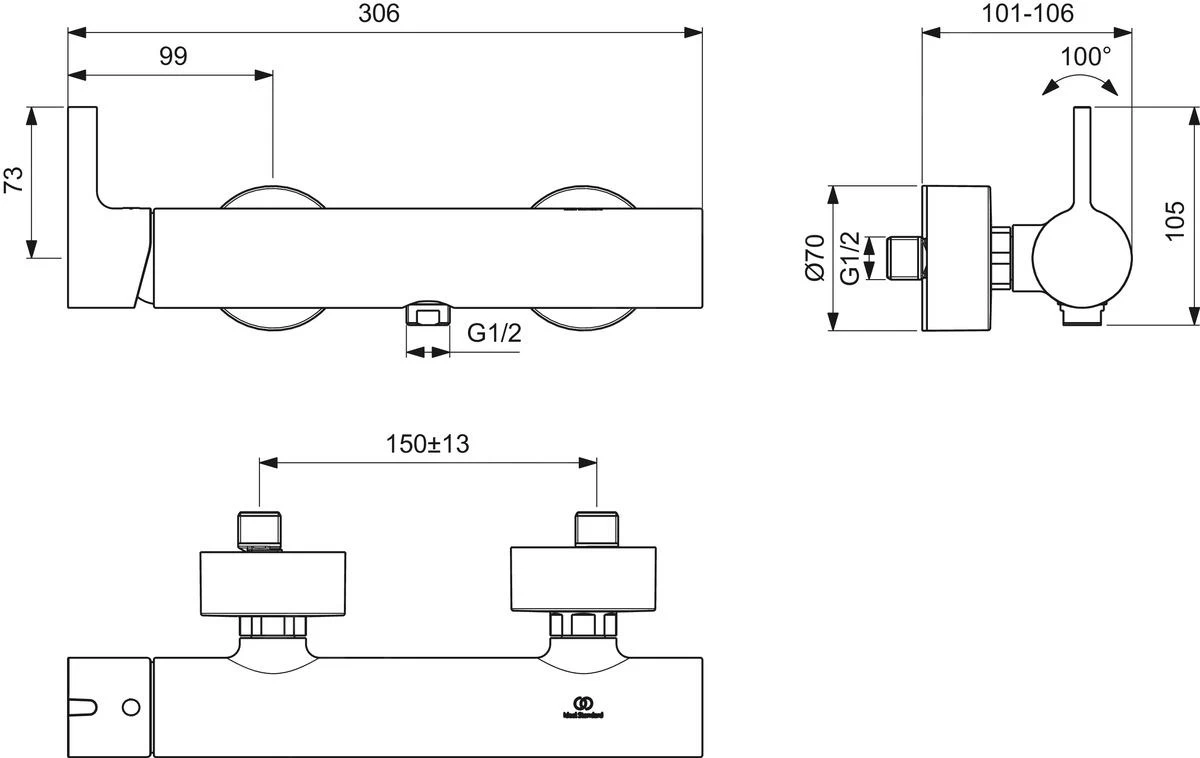 Ideal Standard Joy - Douchekraan, Magnetic Grey BC785A5 4 Ideal Standard Joy - Douchekraan, Magnetic Grey BC785A5 - Afbeelding 2