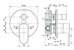 Ideal Standard Cerafine O - Inbouw Badkraan Inclusief Binnenwerk, Mat Zwart/chroom A7193U4 -BadderenMetVoordeel a46c1a2d494e74258cd2766d