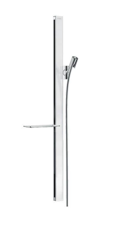 Hansgrohe Unica'E - Glijstang 900 Mm, Met Doucheslang, Wit/chroom 27640400 3 Hansgrohe Unica'E - Glijstang 900 Mm, Met Doucheslang, Wit/chroom 27640400