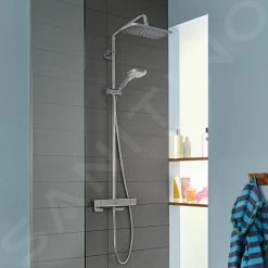 Hansgrohe Croma - Showerpipe Douchset Met Thermostaat, 1jet, EcoSmart, Chroom 27660000 -BadderenMetVoordeel b3566c87820872eb9c3f0e38