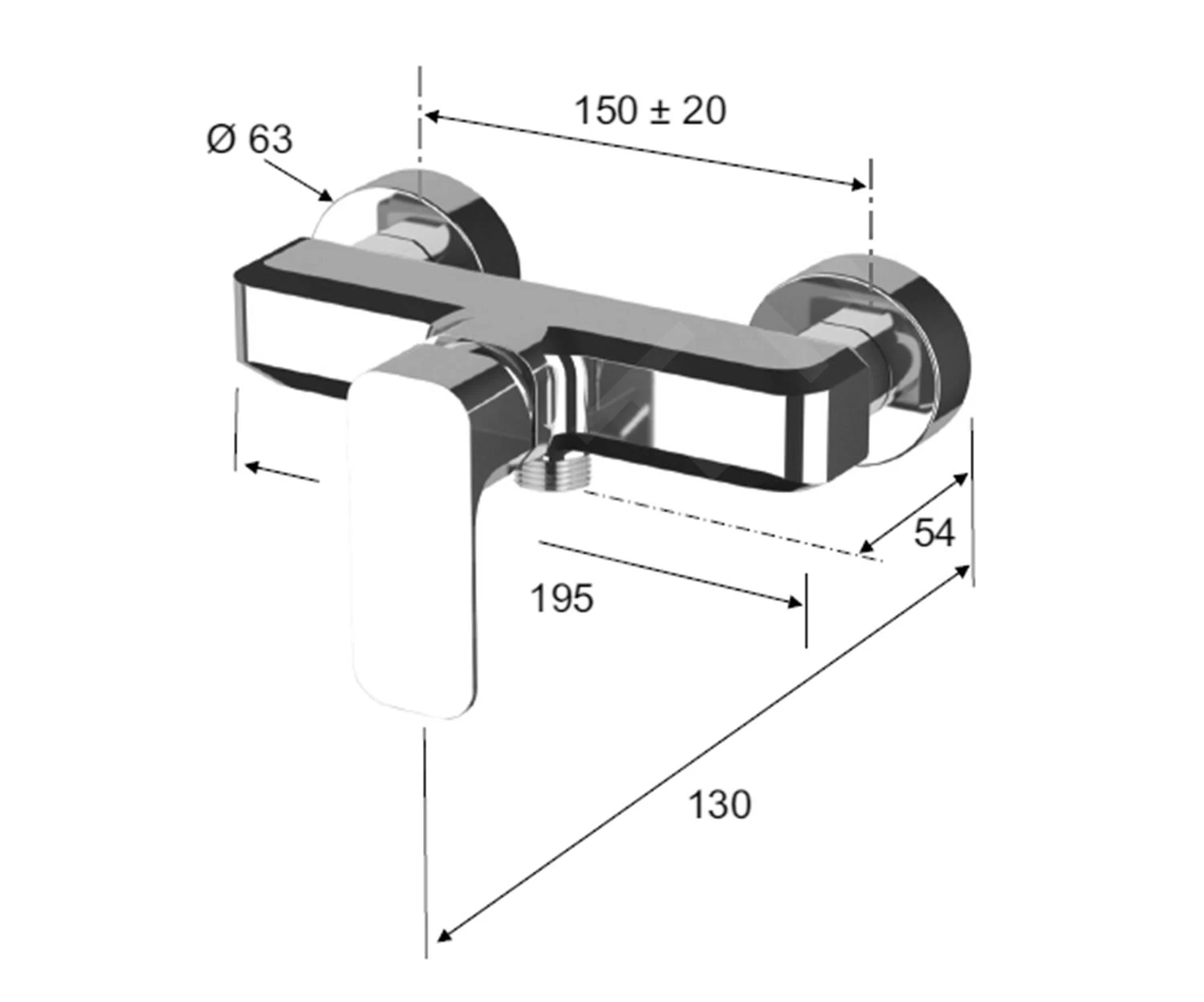 Sapho Spy - Douchekraan, Mat Wit PY11/14 4 Sapho Spy - Douchekraan, Mat Wit PY11/14 - Afbeelding 2