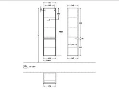 Villeroy & Boch Collaro - Hoge Kast, 404x1538x349 Mm, 2 Deur, Scharnieren Rechts, Mat Zwart C03301PD -BadderenMetVoordeel b8e1687fa911bc015e8383d3