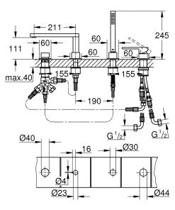 Grohe Plus - Badrandcombinatie, 4-gats Installatie, Geborsteld Hard Graphite 29307AL3 7 Grohe Plus - Badrandcombinatie, 4-gats Installatie, Geborsteld Hard Graphite 29307AL3 -BadderenMetVoordeel be6c75b533c63bceb66891a9