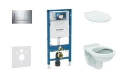 Geberit Duofix - Set Voorwandinstallatie, Closet Alpha Met WC-zitting, SIGMA30 Bedieningsknop, Chroom 111.300.00.5 NR6