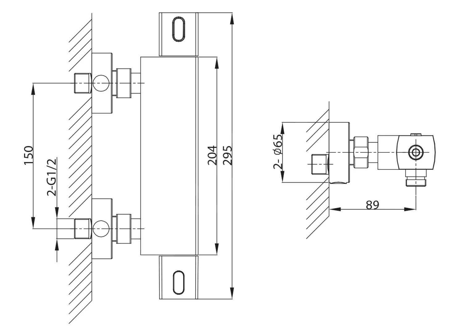 Sapho Mixona - Thermostatische Douchekraan, Chroom MG411 4 Sapho Mixona - Thermostatische Douchekraan, Chroom MG411 - Afbeelding 2
