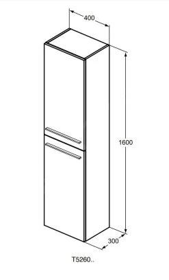 Ideal Standard I.Life A - Hoge Kast 400x300x1600 Mm, 2 Deuren L/P, Eiken T5260NX -BadderenMetVoordeel c730c17c140e32740b274471