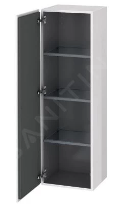 Duravit L-Cube - Hoge Badkamerkast 1320x400x363 Mm, Links, Glanzend Wit LC1178L2222 -BadderenMetVoordeel c93debee1c1f43e26ea46182