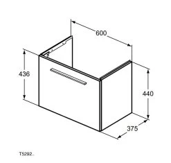 Ideal Standard I.Life S - Wastafelonderkast, 600x375x440 Mm, Mat Wit T5292DU -BadderenMetVoordeel cb63d65e82974371e1a8b0e5