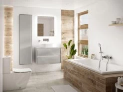 Ideal Standard Connect Air - Hoge Kast 400x300x1600 Mm, Glanzend Lichtgrijs/wit Mat E0832EQ -BadderenMetVoordeel ccf32101c8ac48e5ef9f647c