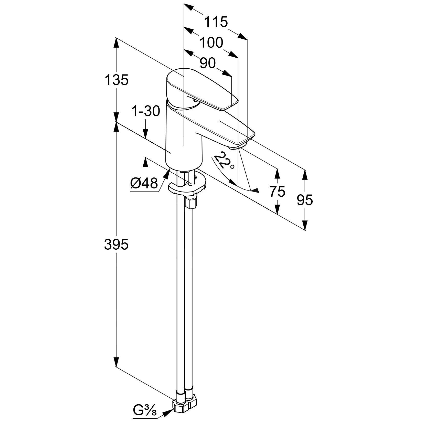Kludi Pure&Solid - Wastafelkraan, Chroom 340280575 4 Kludi Pure&Solid - Wastafelkraan, Chroom 340280575 - Afbeelding 2