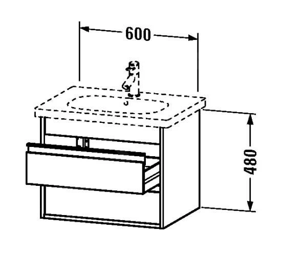 Duravit Ketho - Wastafelonderkast 480x600x455 Mm, 2 Laden, Glanzend Wit KT665002222 4 Duravit Ketho - Wastafelonderkast 480x600x455 Mm, 2 Laden, Glanzend Wit KT665002222 - Afbeelding 2