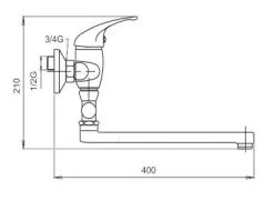 Novaservis Metalia 55 - Opbouw Badkraan, Chroom 55072/1,0 -BadderenMetVoordeel d824d14378232bcc260e7b9d
