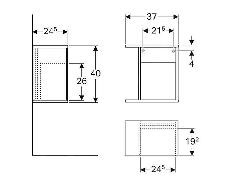 Geberit ICon - Fontein Onderbouw Zijkast 370x400x245 Mm, Lava Look 841138000 4 Geberit ICon - Fontein Onderbouw Zijkast 370x400x245 Mm, Lava Look 841138000 - Afbeelding 2
