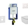 Geberit Kombifix - Inbouwreservoir Voor Hangend Toilet Met SIGMA01 Bedieningsknop, Alpine Wit + Ideal Standard Tesi - Hangend Toilet En Wc-bril 110.302.00.5 NF1