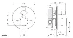 Ideal Standard CeraLine - Inbouw Badkraan Incl. Inbouwdeel, Zwart A6939XG -BadderenMetVoordeel dab700e21e05cf362431e348