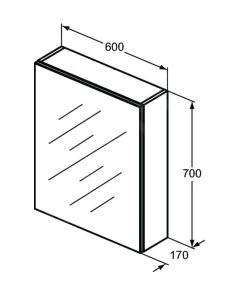Ideal Standard Mirror&Light - Spiegelkast Met LED Verlichting En Inlegplank, 600x700 Mm, Aluminium T3430AL -BadderenMetVoordeel de01e5eff849e863363d2c23