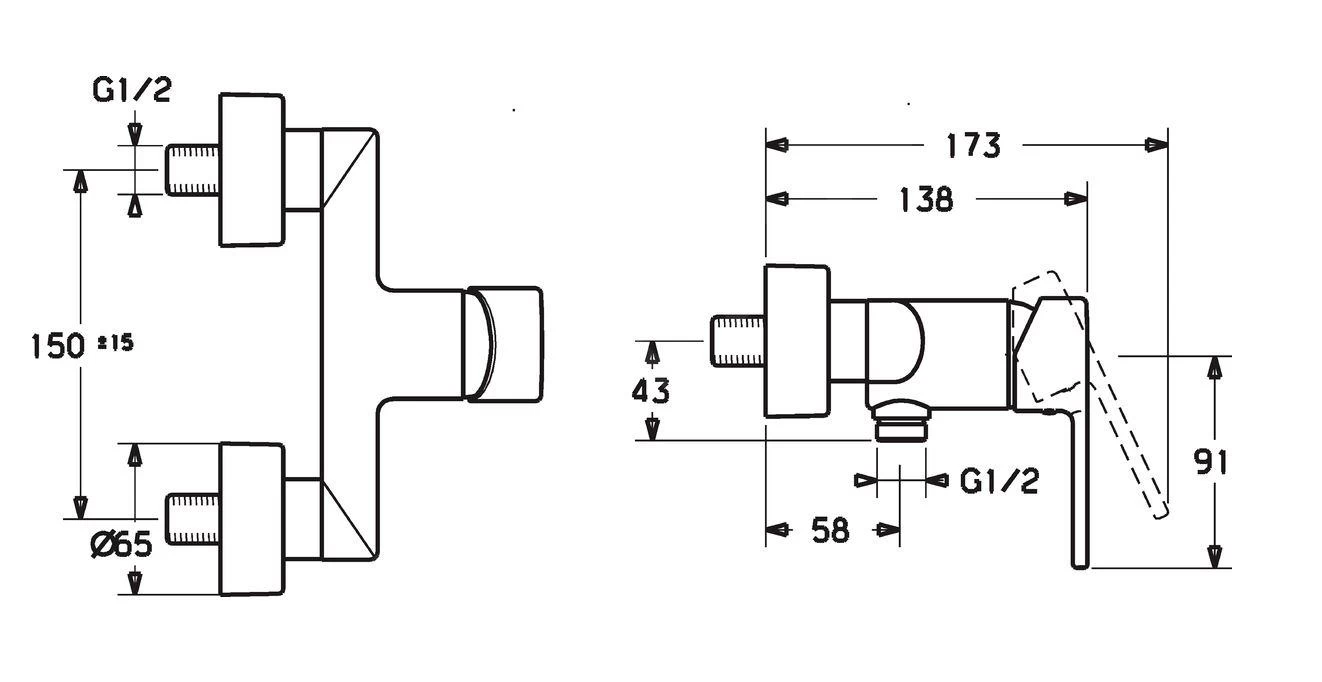 Hansa Ronda - Opbouw Douchekraan, Chroom 03670173 4 Hansa Ronda - Opbouw Douchekraan, Chroom 03670173 - Afbeelding 2