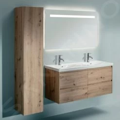 Laufen Lani - Hoge Kast 165x35 Cm, 1 Deur, Scharnieren Rechts, Eiken H4037221122671 -BadderenMetVoordeel e23c58a42e52b01b9bffed5b 1