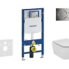 Geberit Duofix - Inbouwreservoir Voor Hangend Toilet Met SIGMA01 Bedieningsknop, Glanzend Chroom + Ideal Standard Tesi - Hangend Toilet En Wc-bril 111.300.00.5 NF2