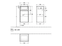 Villeroy & Boch Collaro - Zijkast, 404x748x349 Mm, 1 Deur, Scharnieren Links, Mat Zwart C03200PD -BadderenMetVoordeel e405cad5bf2cce07280f84b0 1
