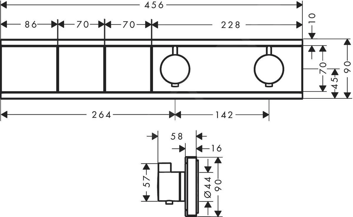 Hansgrohe RainSelect - Afbouwdeel Voor Inbouw Douchethermostaat Voor 2 Functies, Gebrosteld Zwart Chroom 15380340 4 Hansgrohe RainSelect - Afbouwdeel Voor Inbouw Douchethermostaat Voor 2 Functies, Gebrosteld Zwart Chroom 15380340 - Afbeelding 2