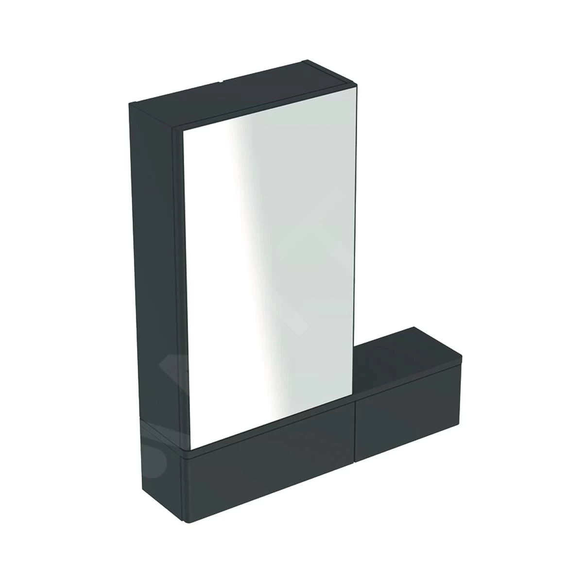 Geberit Selnova Square - Spiegelkast 850x708x176 Mm, 3 Deuren, Mat Lava 501.391.JK.1 3 Geberit Selnova Square - Spiegelkast 850x708x176 Mm, 3 Deuren, Mat Lava 501.391.JK.1