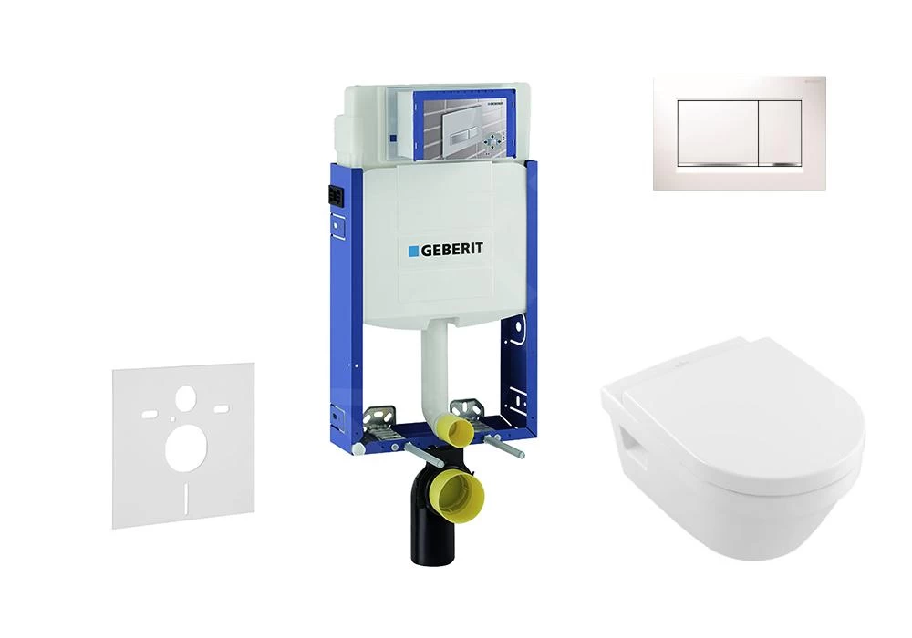 Geberit Kombifix - Set Voorwandinstallatie, Toilet En Zitting Villeroy & Boch, Bedieningspaneel Sigma30, DirectFlush, SoftClose, CeramicPlus, Wit / Glanzend Chroom 110.302.00.5 NB5 3 Geberit Kombifix - Set Voorwandinstallatie, Toilet En Zitting Villeroy & Boch, Bedieningspaneel Sigma30, DirectFlush, SoftClose, CeramicPlus, Wit / Glanzend Chroom 110.302.00.5 NB5