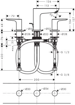 Hansgrohe Talis E - Wastafelmengkraan Met Waste, 3-gats Installatie, Geborsteld Brons 71733140 -BadderenMetVoordeel ed60708121e540e0744217bf