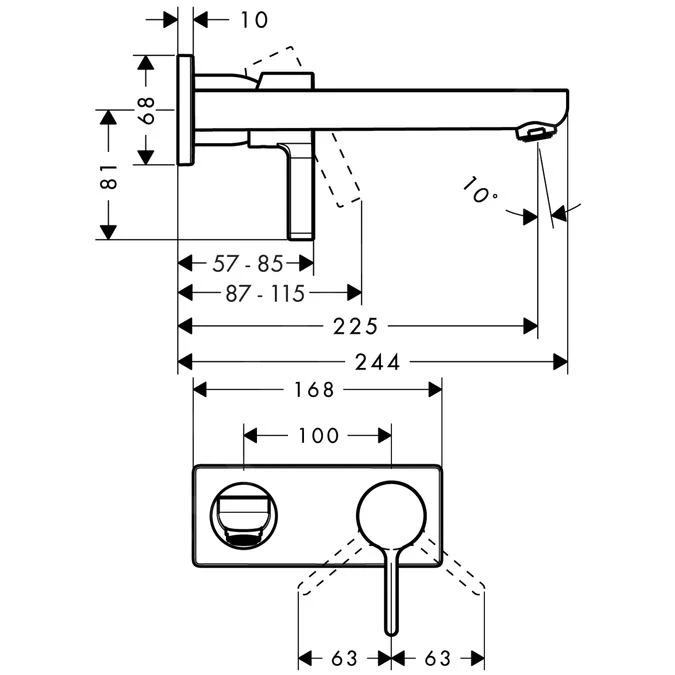 Hansgrohe Metris S - Afdekset Wastafelkraan, Chroom 31163000 4 Hansgrohe Metris S - Afdekset Wastafelkraan, Chroom 31163000 - Afbeelding 2