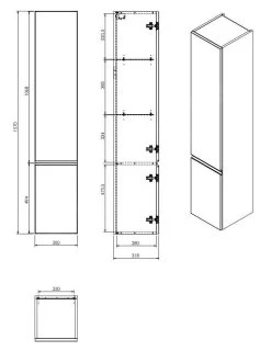 Kielle Aura - Hoge Hangende Kast, 157x30x32 Cm, Mat Zwart 50202014 -BadderenMetVoordeel f1e7198dd33bc96adf567e64