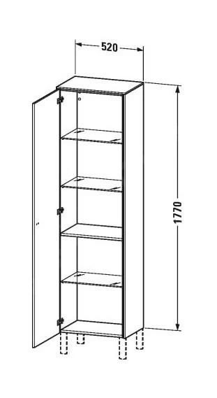 Duravit Brioso - Hoge Kast 1770x520x360 Mm, Links, Glanzend Wit BR1331L2222 4 Duravit Brioso - Hoge Kast 1770x520x360 Mm, Links, Glanzend Wit BR1331L2222 - Afbeelding 2
