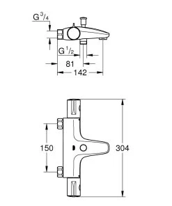Grohe Grohtherm 800 - Thermostatische Badkraan, Chroom 34568000 -BadderenMetVoordeel fe93eadce36cf392da94fe74